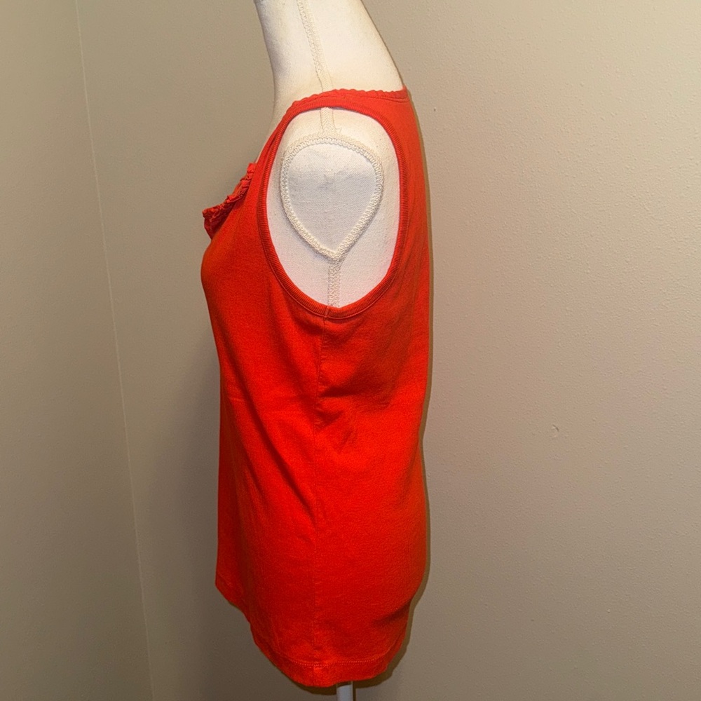 Eddie Bauer Ruffled Neck Ribbed Tank Top Medium - Picture 4 of 6
